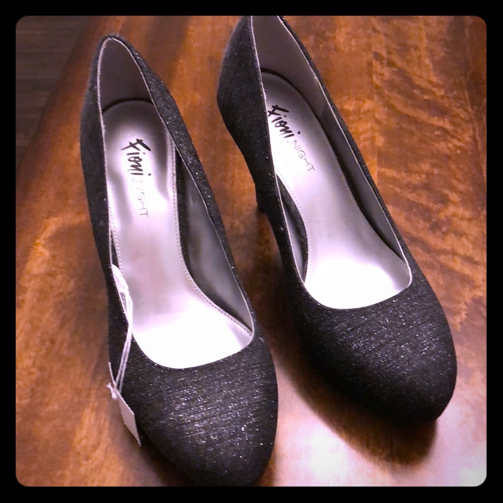 Sparkly black high heels
